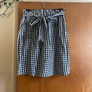 gingham midi skirt